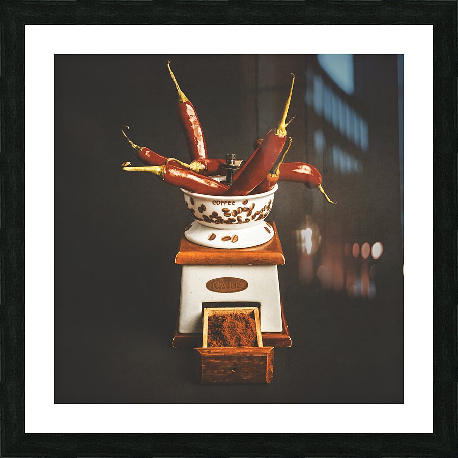 Old pepper mill Picture Frame print