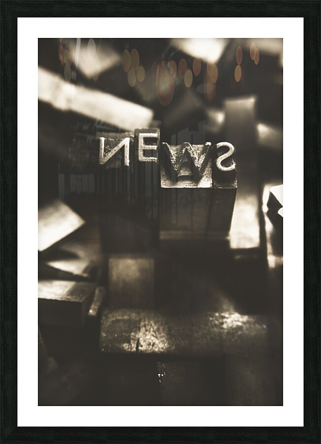 Letterpress and vintage journalism Picture Frame print