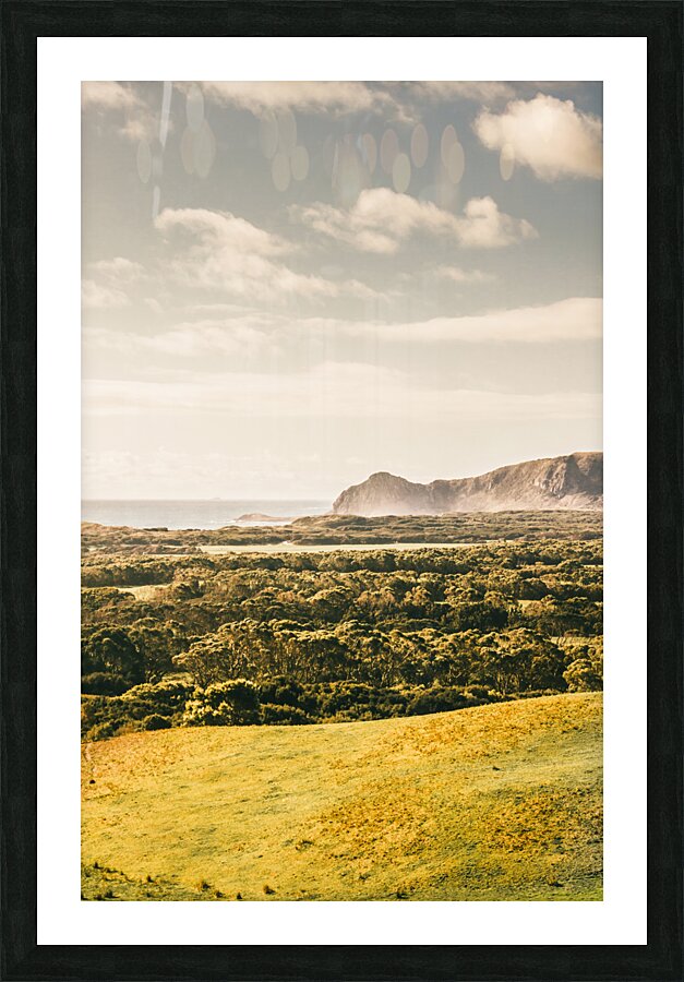 Farm fields to seaside shores Picture Frame print