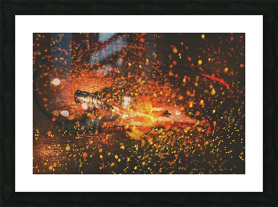 Charged up workshop art Picture Frame print