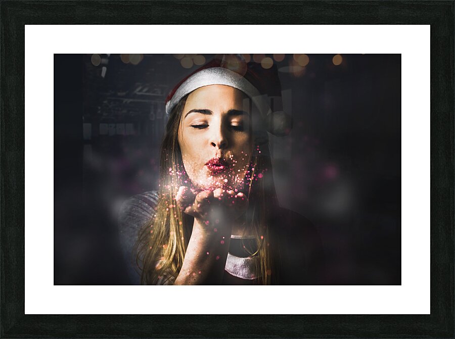 Elf sharing the magic of christmas Picture Frame print