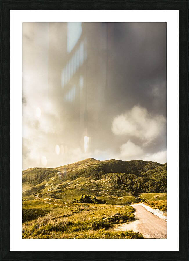 Tasmanian Mountain Against Dramatic Sky Picture Frame print