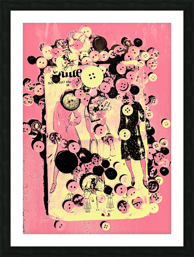 Past patterns and bygone buttons Picture Frame print