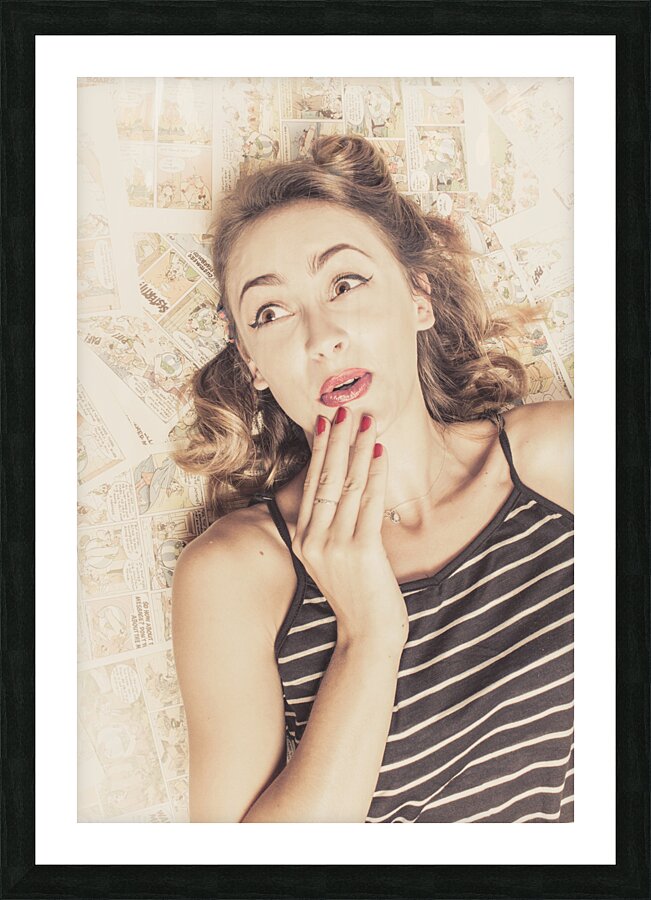 Comics collector pin up girl Picture Frame print