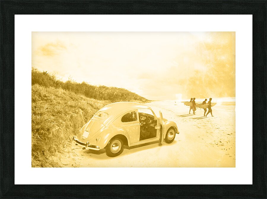 Faded Film Surfing Memories Picture Frame print