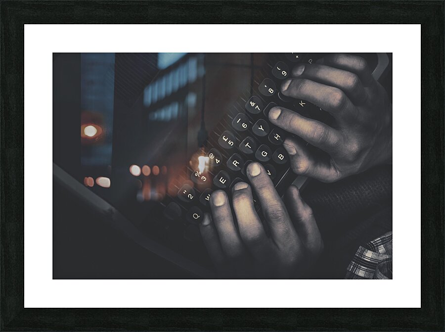 The typist. The key strokes. The pressing details Picture Frame print