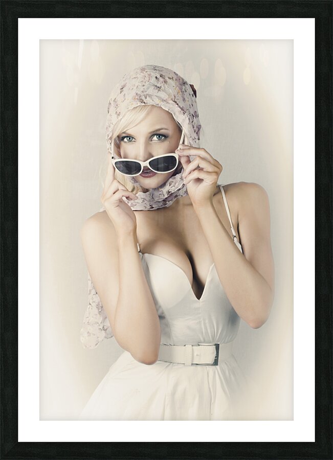 Retro Pin-up Girl In Classic Fashion Style Picture Frame print