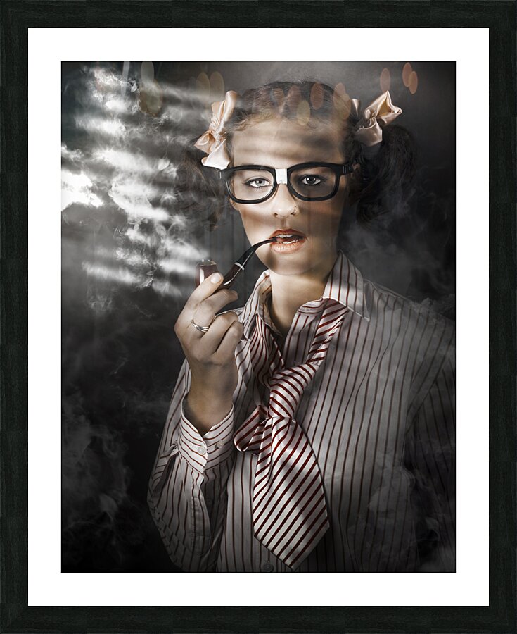 Private Eye Detective Smoking At Crime Scene Picture Frame print
