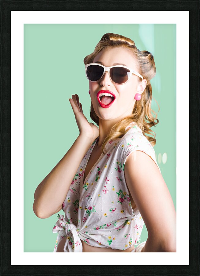 Pinup shouting out loud Picture Frame print