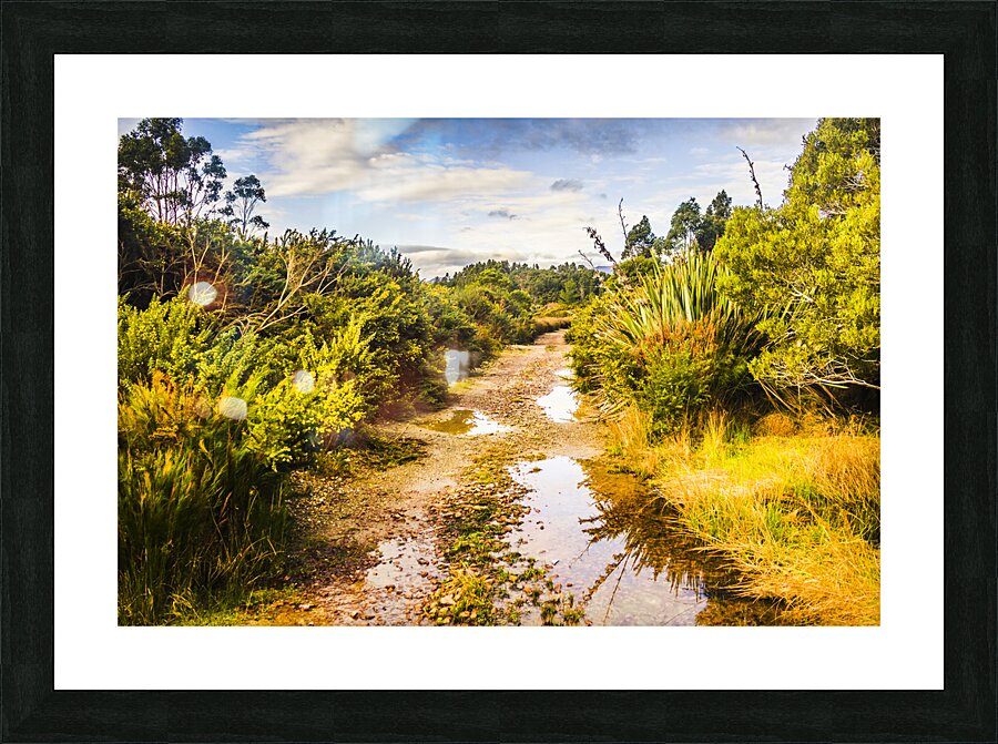 Puddles and outback tracks Picture Frame print
