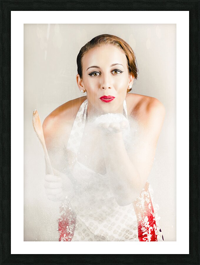 Cook Preparing Basic Meal With RAW Ingredients Picture Frame print