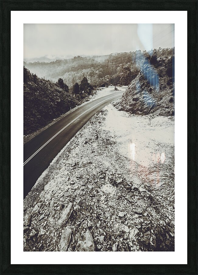 Winter weather road Picture Frame print