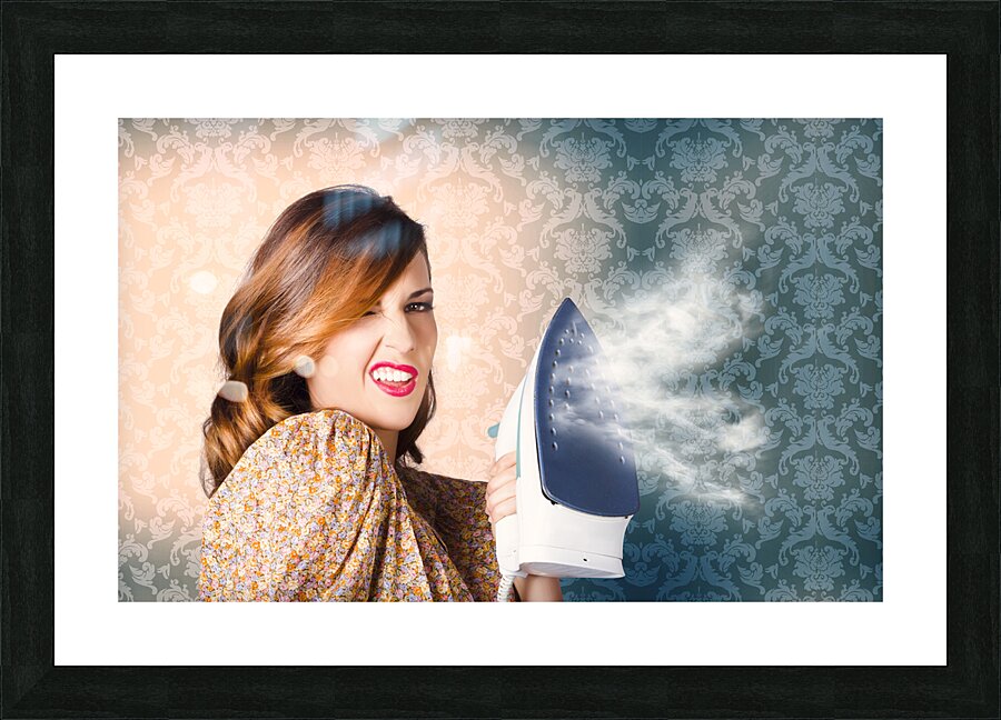 Young Cleaning Housewife With Hot Fashion Style Picture Frame print