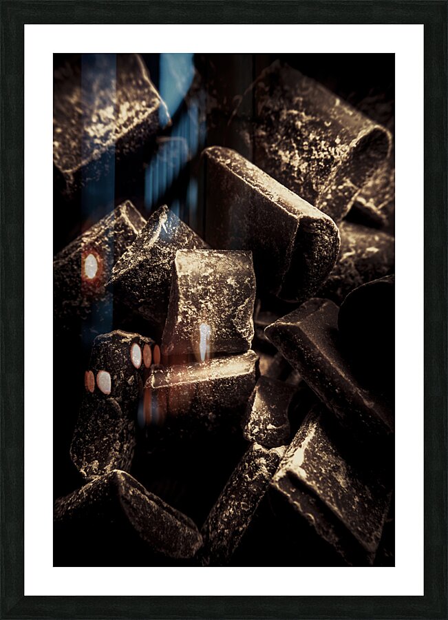 Dark chocolate confectionary macro Picture Frame print