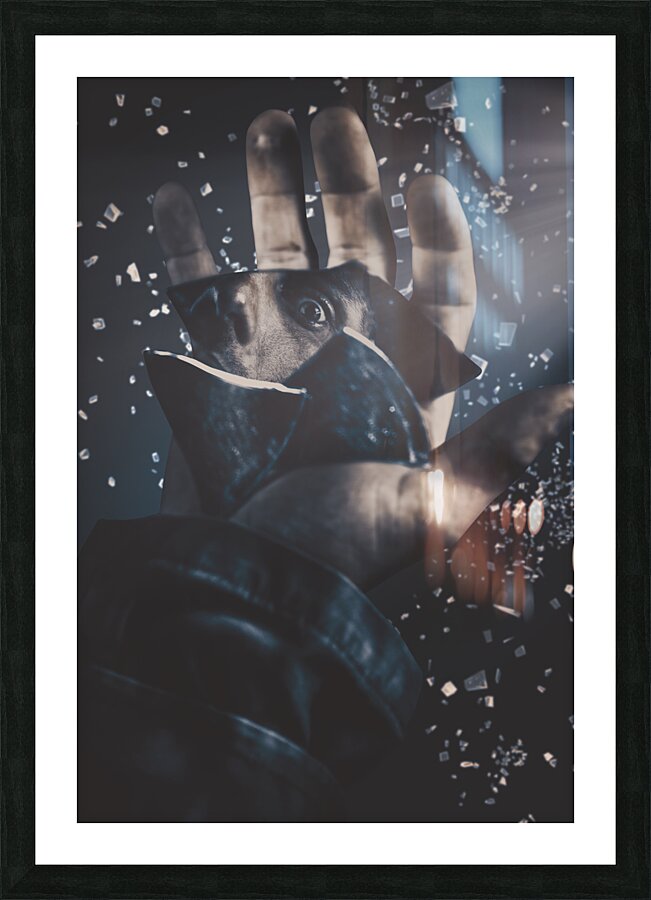 Breaking the illusion Picture Frame print