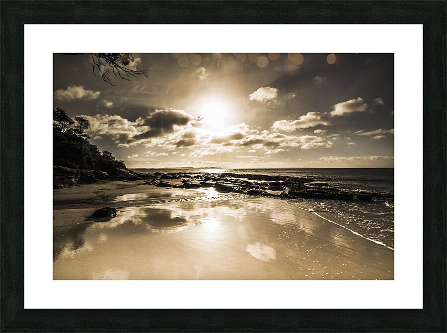Sun sand and sea reflection Picture Frame print