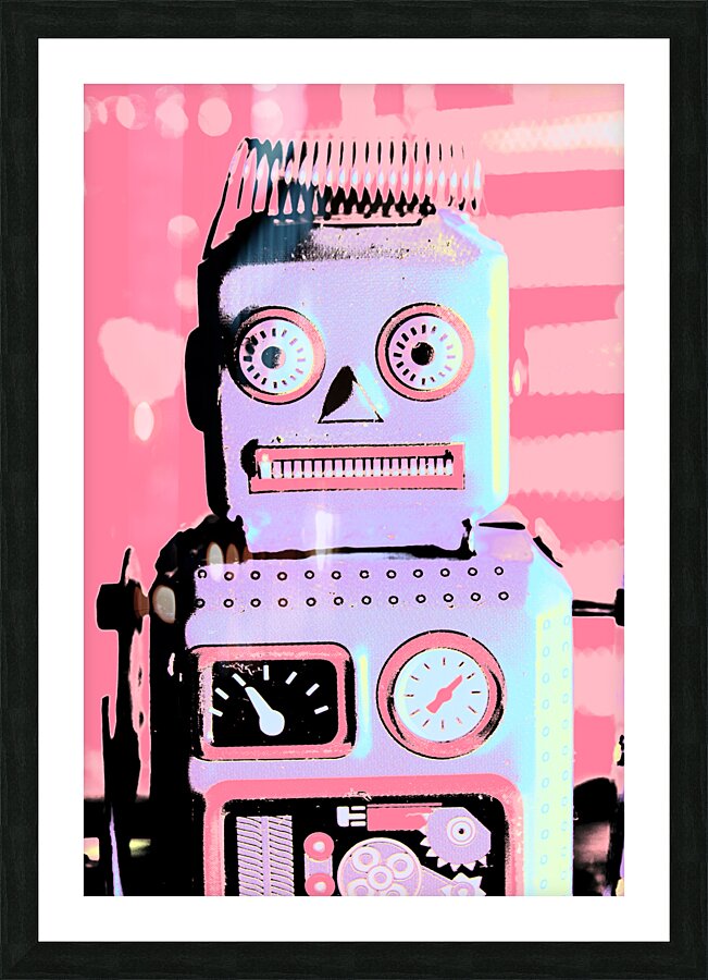 Pop art poster robot Picture Frame print