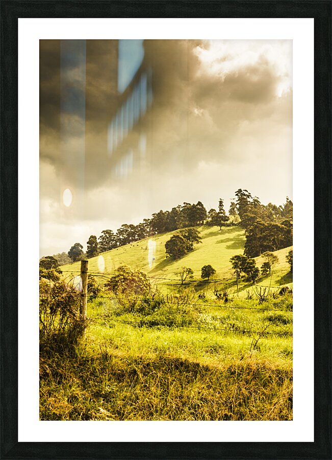 Lush green country farmland Picture Frame print