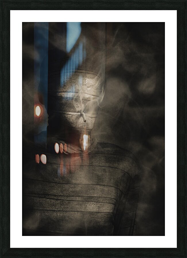 Rollie the smoking mummy Picture Frame print