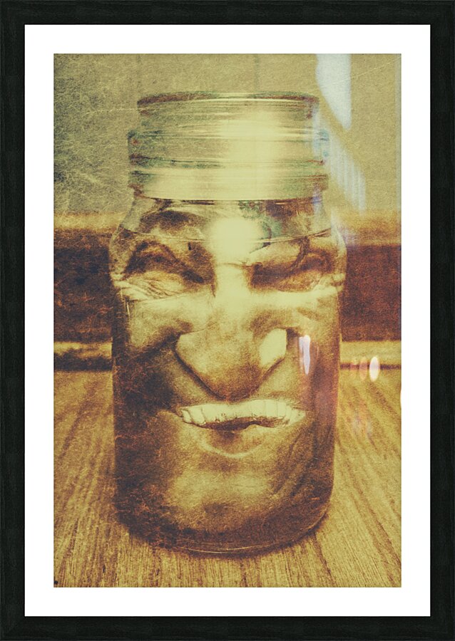 Vintage halloween horror jar Picture Frame print