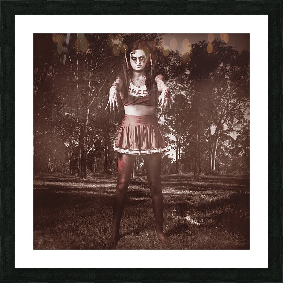 Walking dead schoolgirl stumbling back to school Picture Frame print