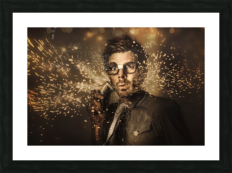 Funny male beauty and fashion nerd Picture Frame print