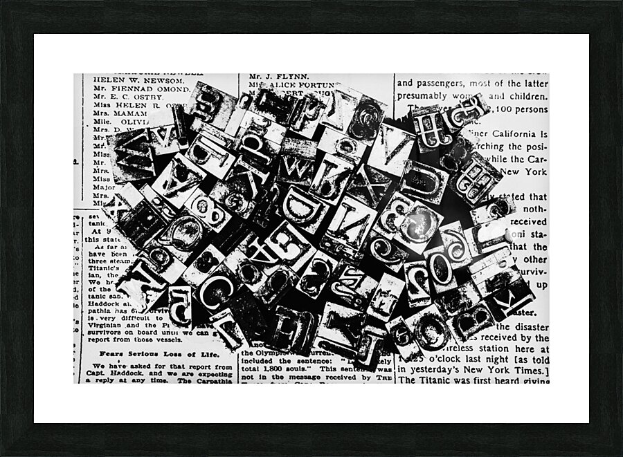 Ink and block Picture Frame print