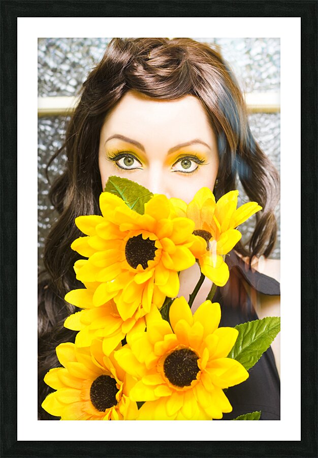 Woman With Flowers Picture Frame print
