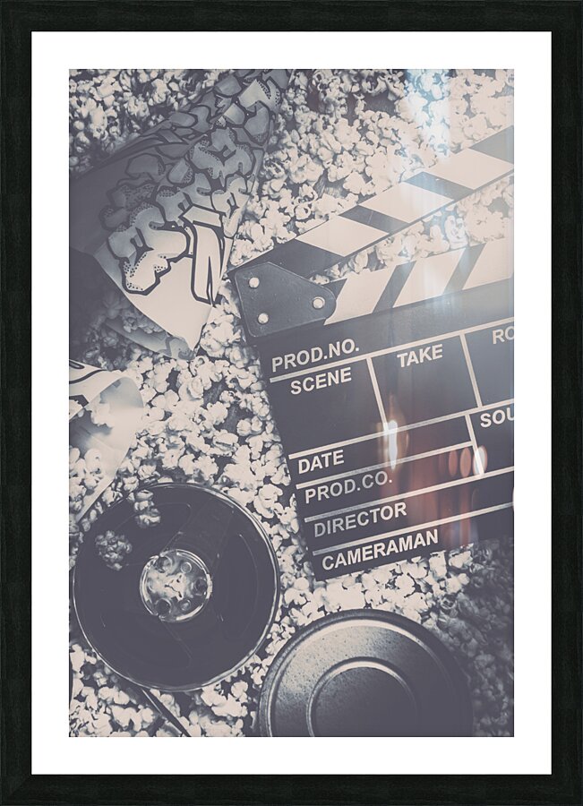 Vintage film production Picture Frame print