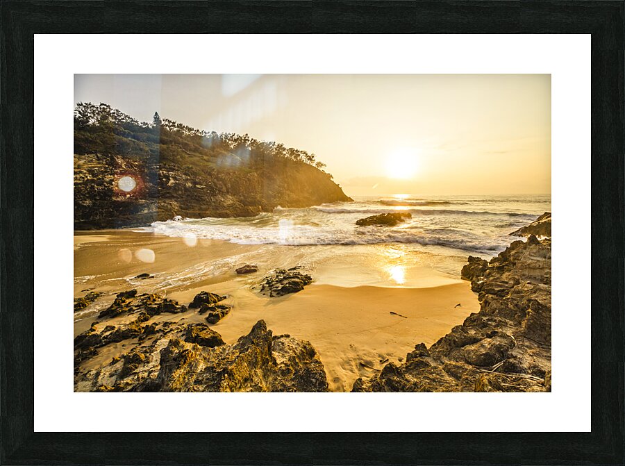 Golden seascape Picture Frame print