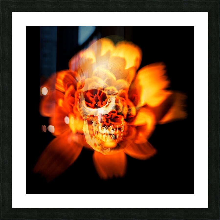 Flower skull Picture Frame print