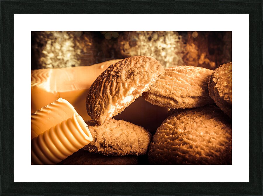 Still life bakery art. Shortbread cookies Picture Frame print