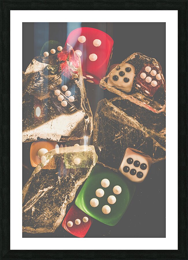 Vintage gambling scene Picture Frame print