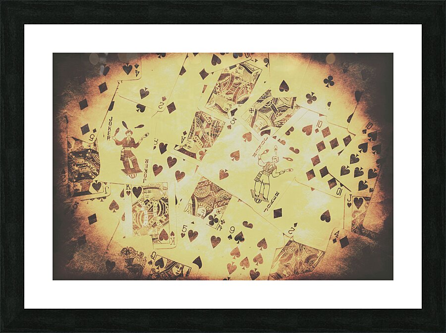 Vintage poker card background Picture Frame print