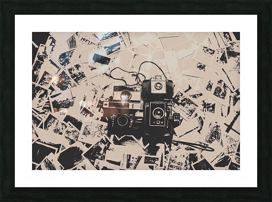Classic cameras and captures Picture Frame print