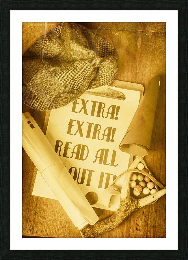 Selling the news Picture Frame print