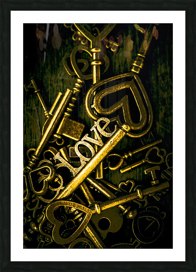 Romantic still life keys in sentiments of love Picture Frame print