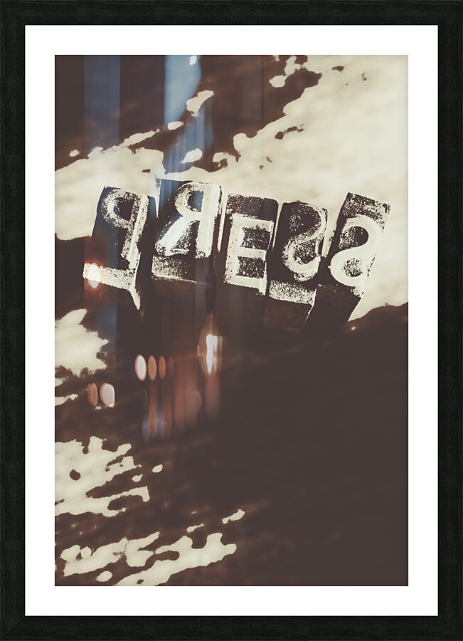 Letter press typeset  Picture Frame print