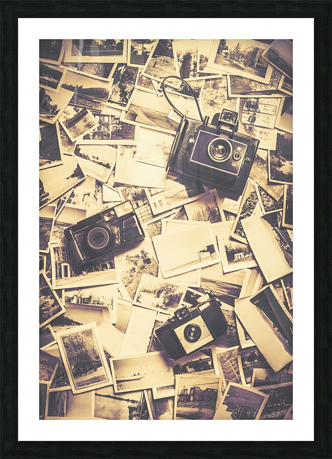 Cameras on a visual storyboard Picture Frame print