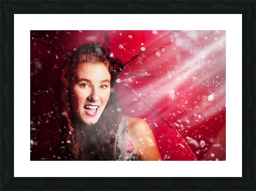 Fifties summer fun pin up Picture Frame print