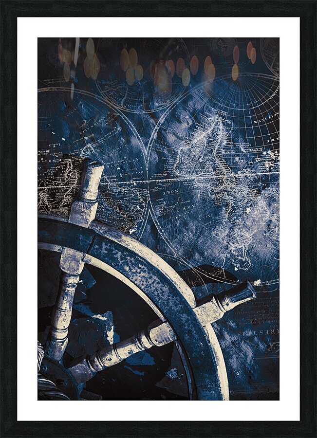 Old nautical navigation Picture Frame print