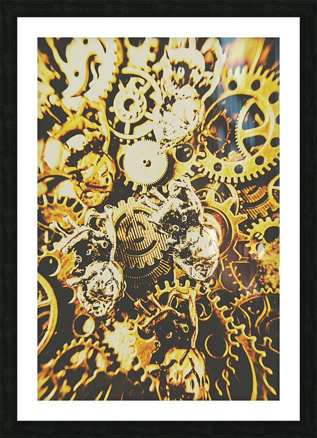 The steampunk heart design Picture Frame print