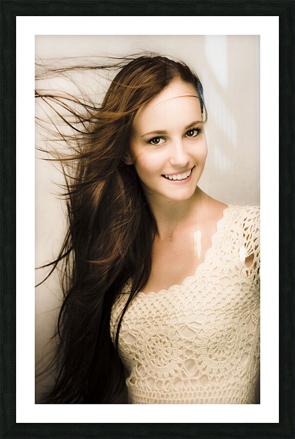 With The Wind In Her Hair Picture Frame print