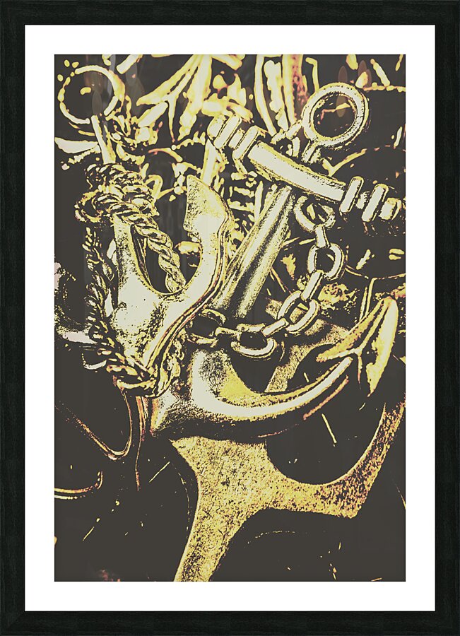 Sea tides and maritime anchors Picture Frame print