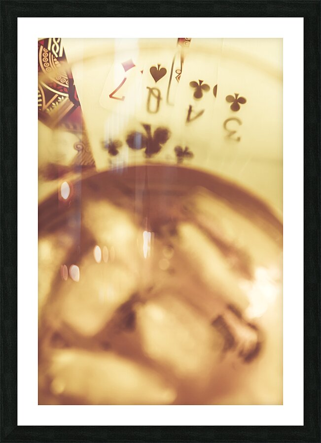 Love of whisky and card games Picture Frame print
