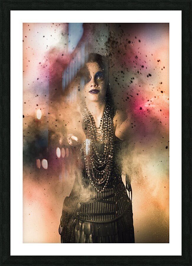 Magical jester casting a medieval spell Picture Frame print