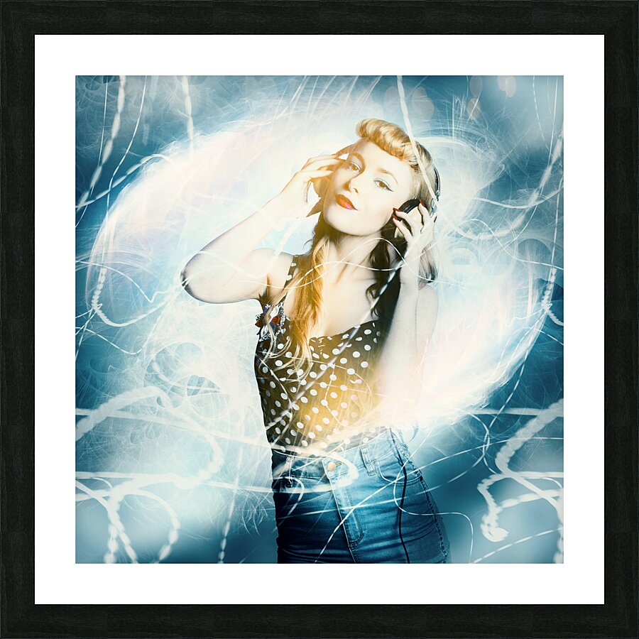 Dance music festival pinup Picture Frame print
