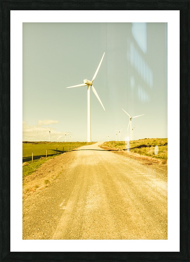 Road to green farming Picture Frame print