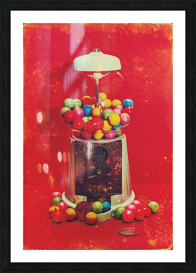 Vintage candy store gum ball machine Picture Frame print