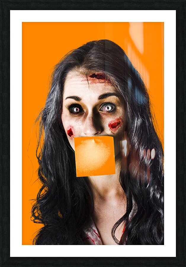 Zombie woman crying for help Picture Frame print